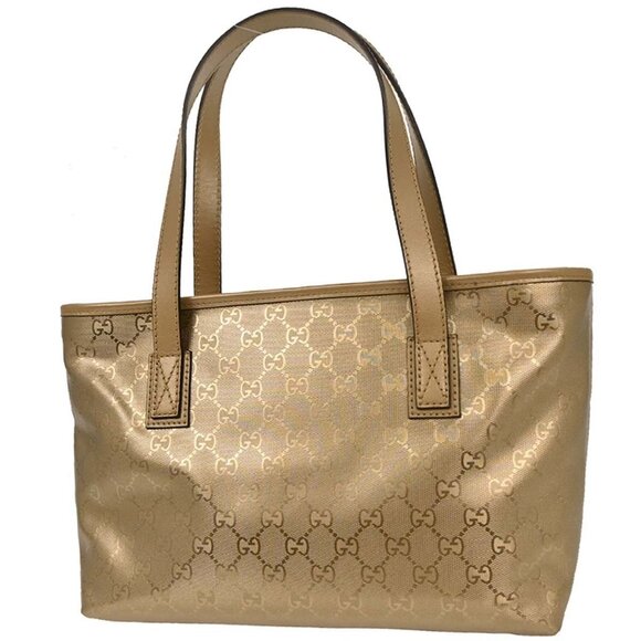 Gucci Gold PVC GG Tote Handbag 211138 002123 177452 - Picture 2 of 10